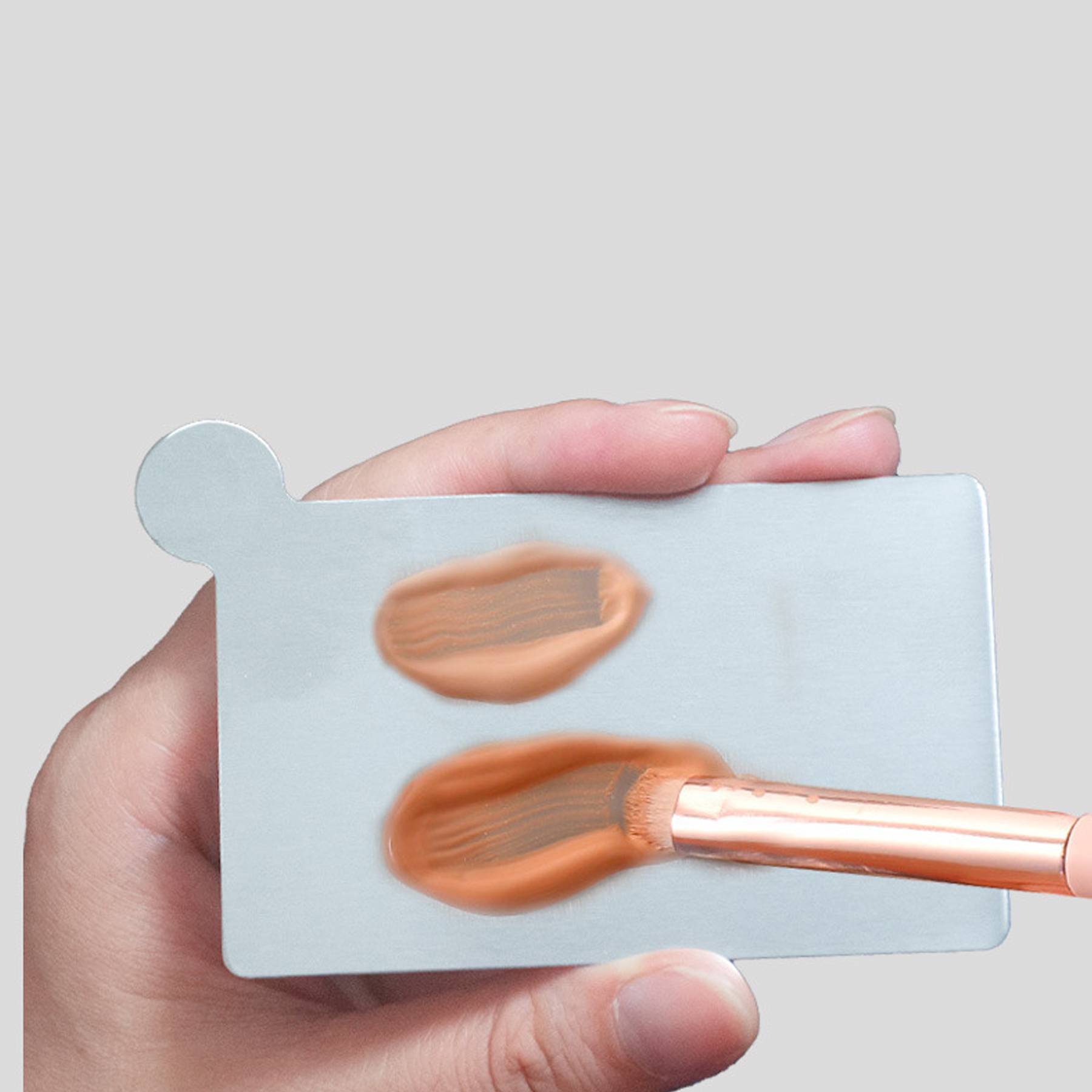 Stainless Steel Ultra-thin Makeup Mirror With Leather Cover 4