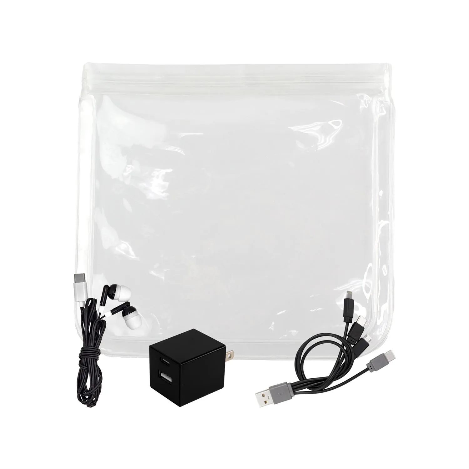 Clear A+C Wall, Cable & Ear Bud Set 5