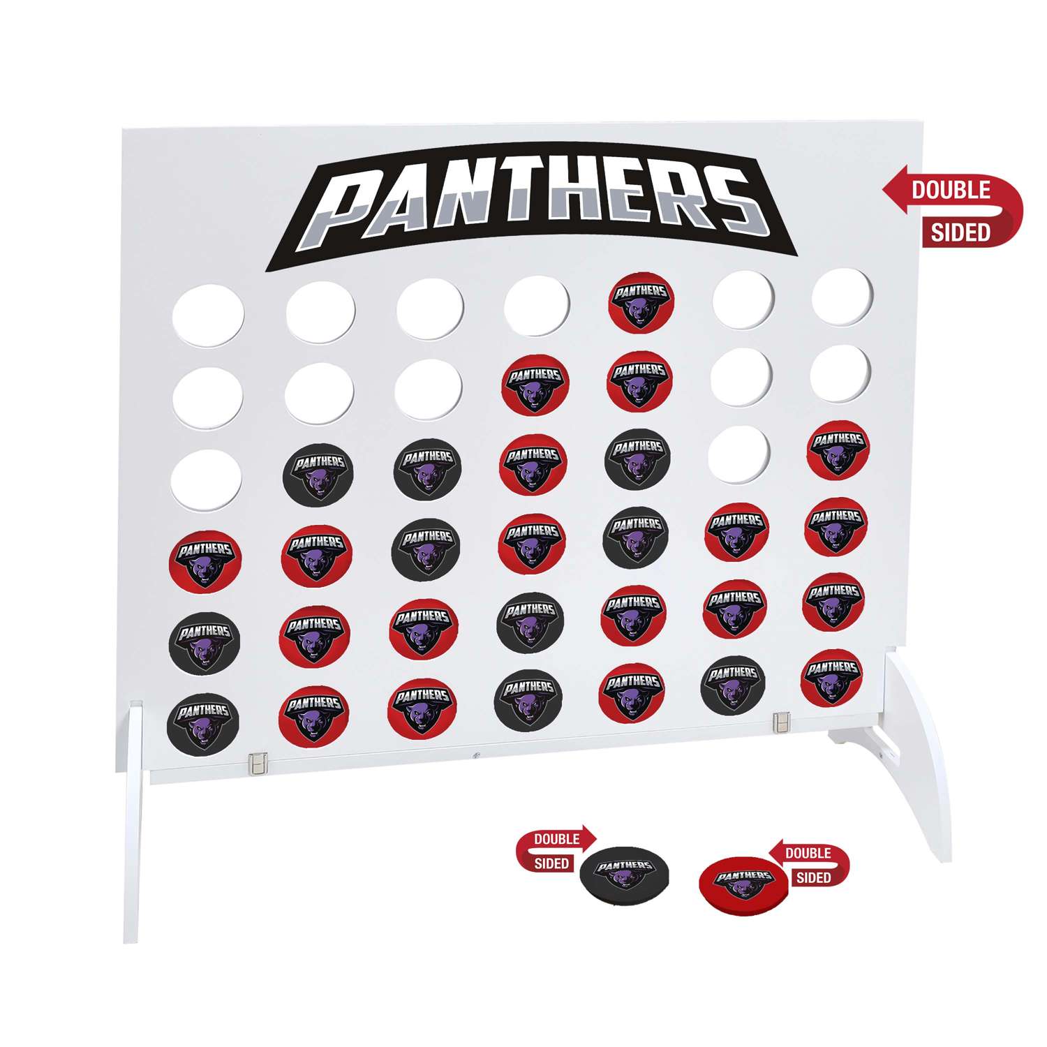 Giant 4-In-A-Row, 21 Black & 21 Red Disks (Double-Sided)