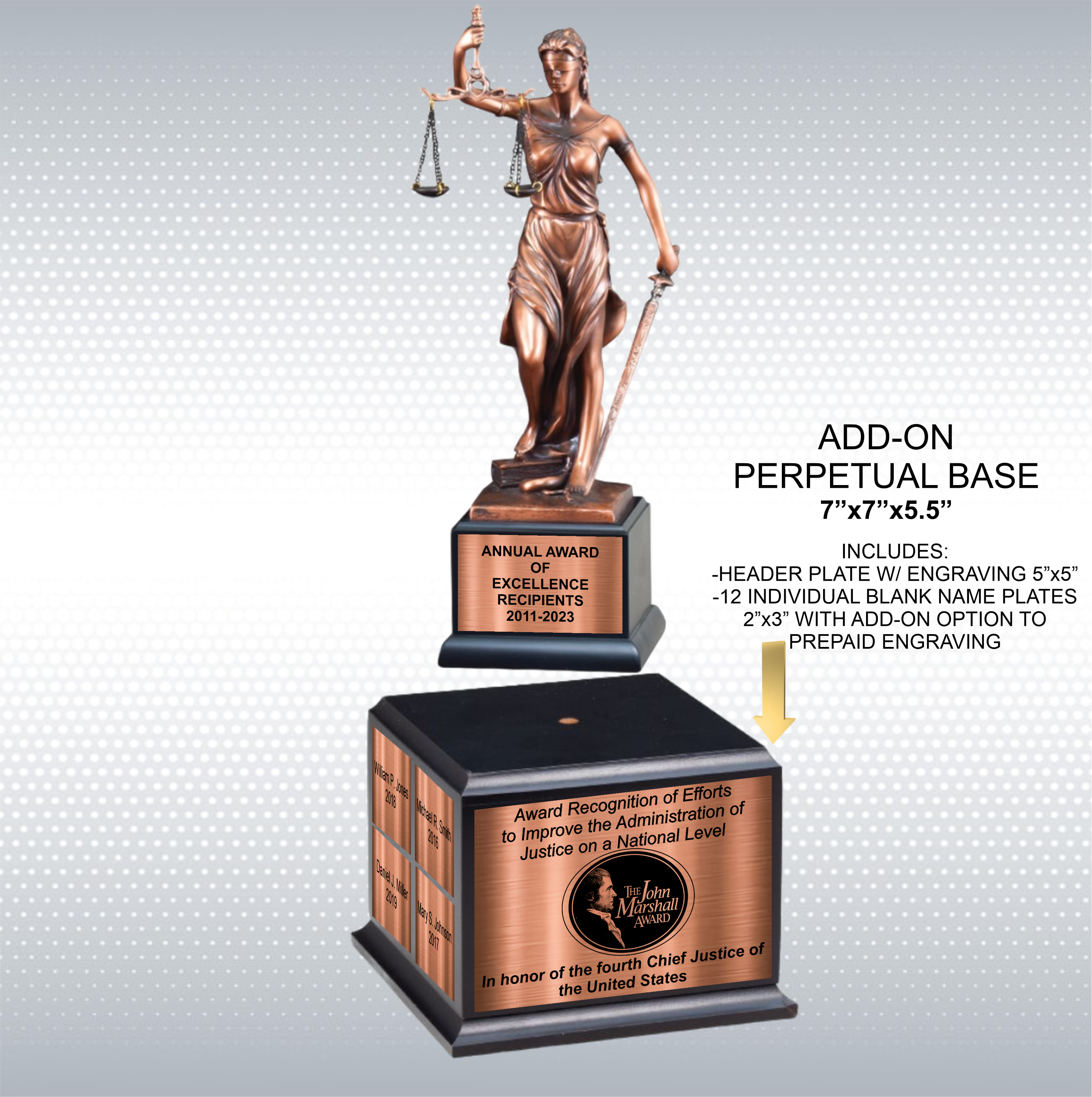 13 1/2" Premium Gallery Lady Justice Antique Bronze Resin Sculpture Award 6