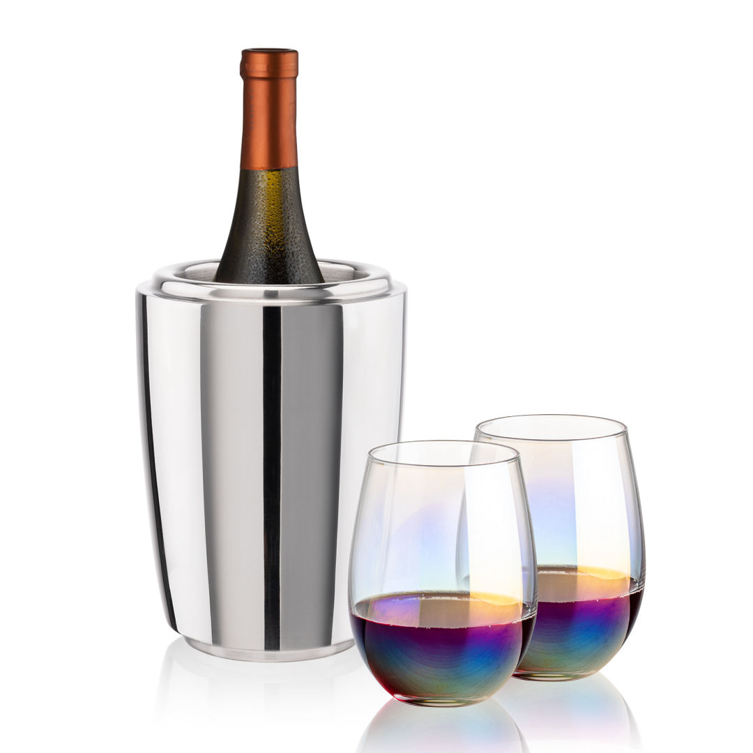 Pescara Wine Cooler & Miami Stemless Wine Set 8