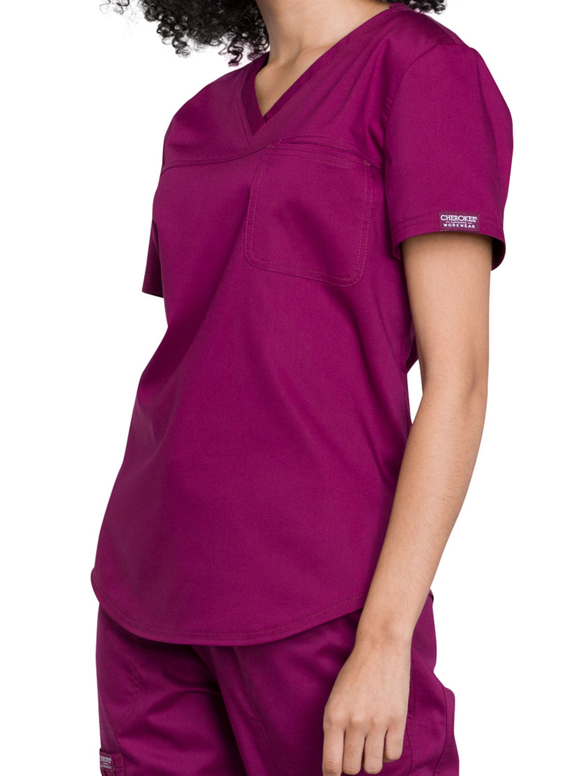 Cherokee - Workwear Revolution - Women's 1-Pocket Tuckable V-Neck O.R. Top 5