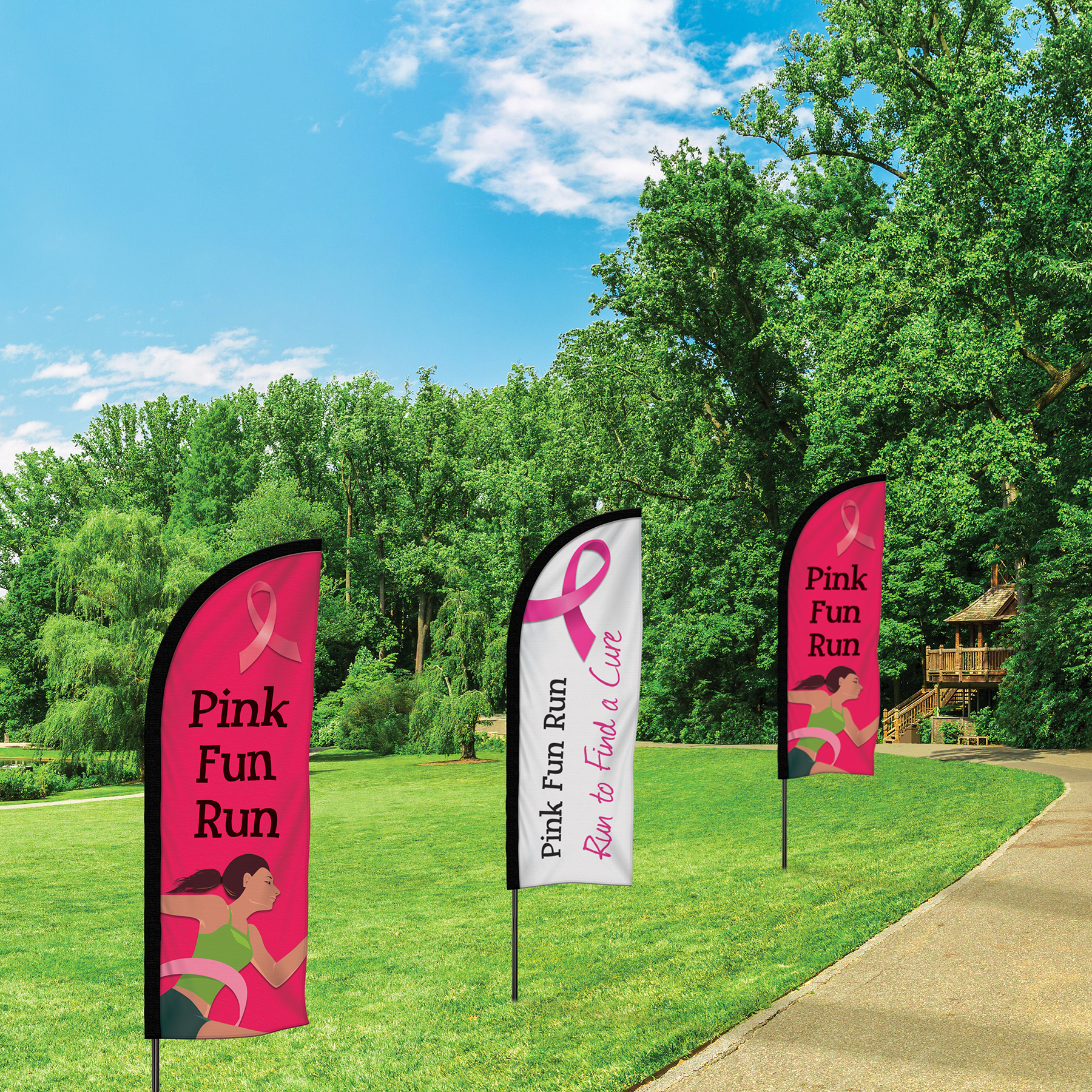 6' Double Sided Portable Half Drop Banner w/ Hardware Set 12