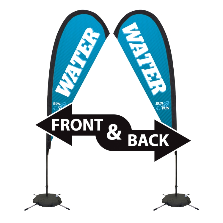 8' Premium Teardrop Sail Sign Kit (Double-Sided with Scissor Base) 3