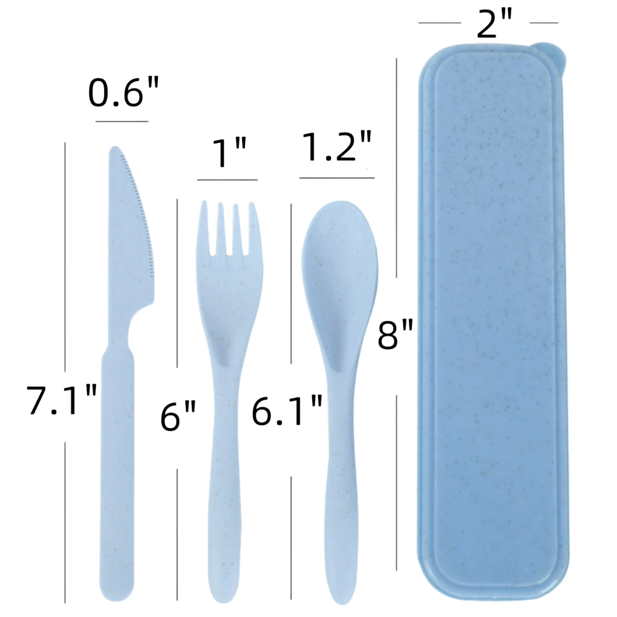 8 Piece Reusable Wheat Straw Cutlery Set 7