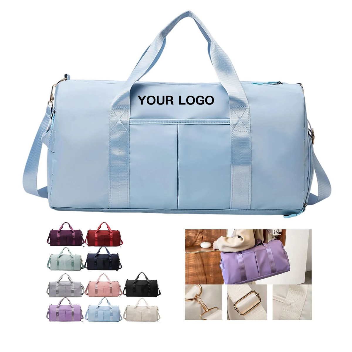 Duffel Bag with Shoe Pocket and Wet Dry Divider 3