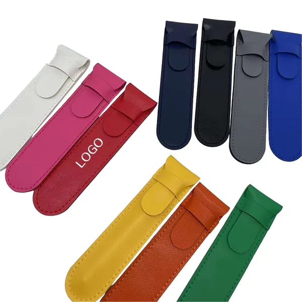 PU Leather Pen Holder - Standalone Flip Cover Organizer 14