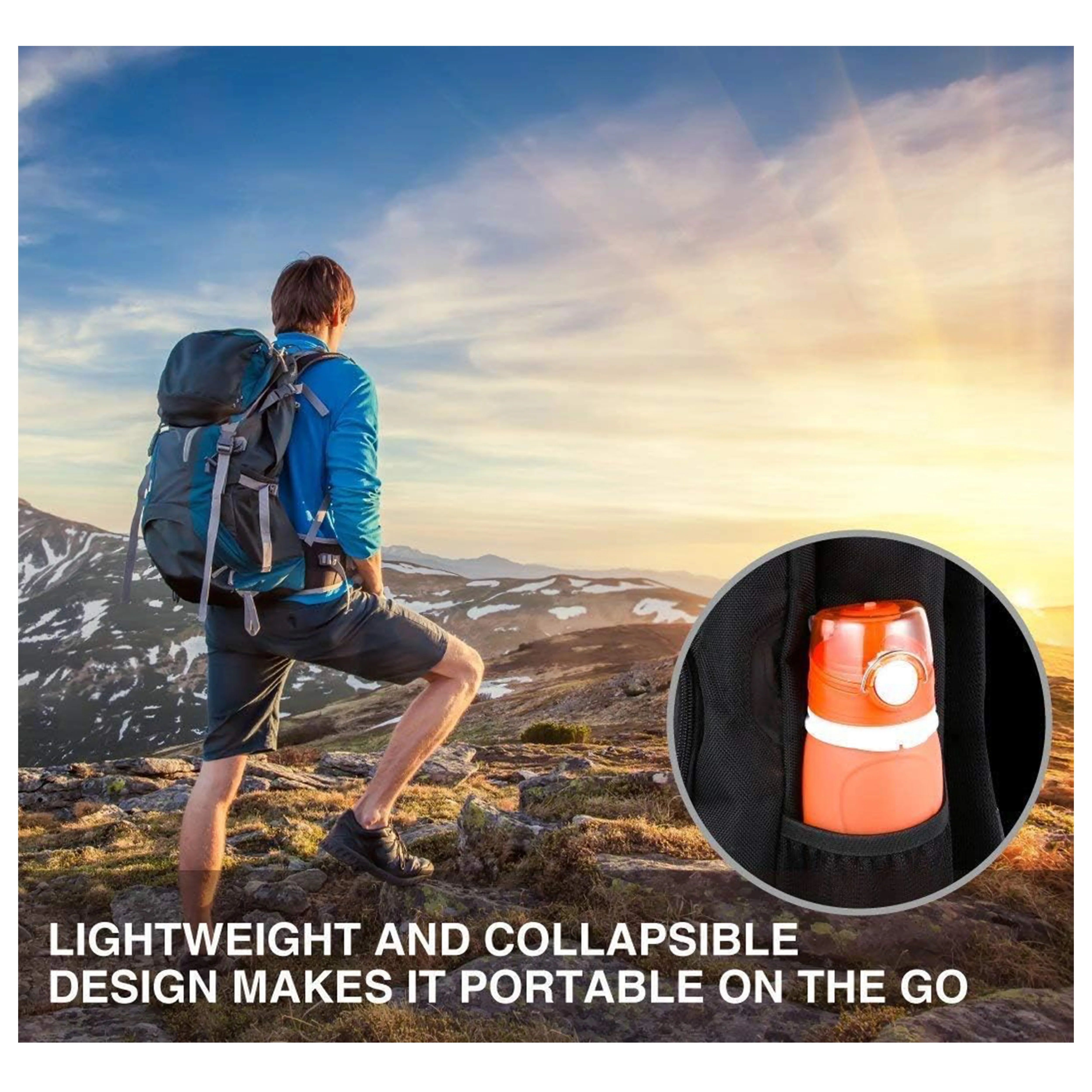 26 Oz Leak Proof Foldable Silicone Sports Water Bottles 4