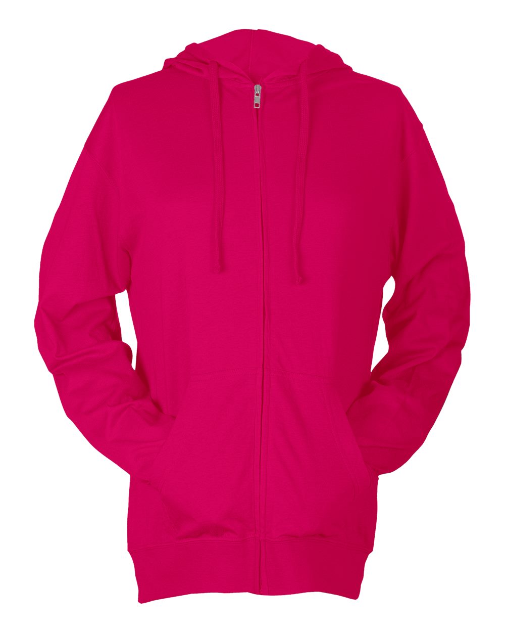 Unisex Beach Full-Zip Hooded Long Sleeve T-Shirt - 260 16