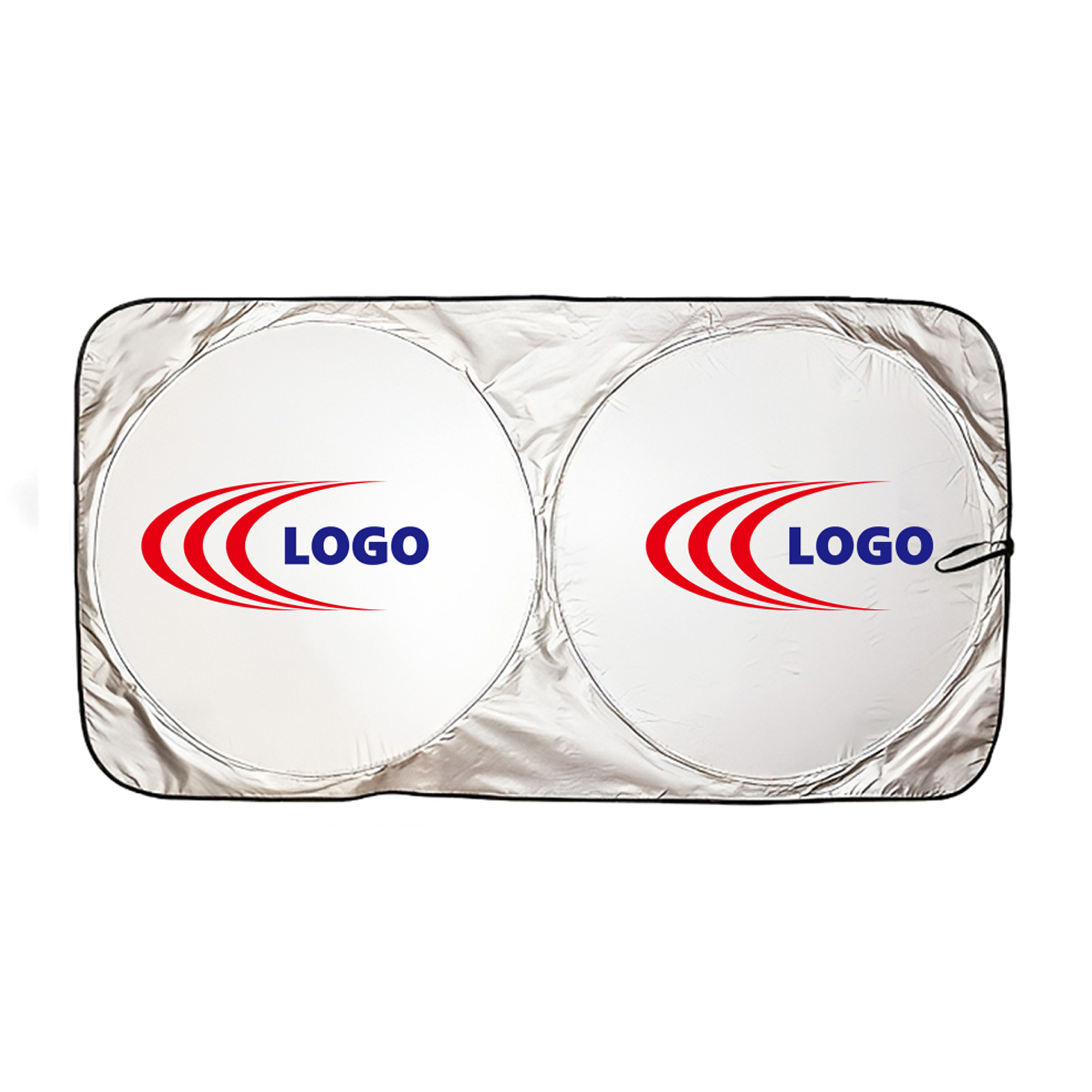 MOQ50 Personalized Dual Circle Sunshade For Car Windshield 2