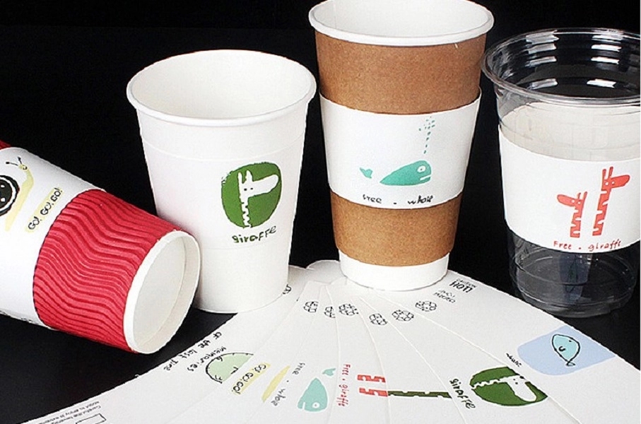 Customized disposable coffee cup paper cover 1