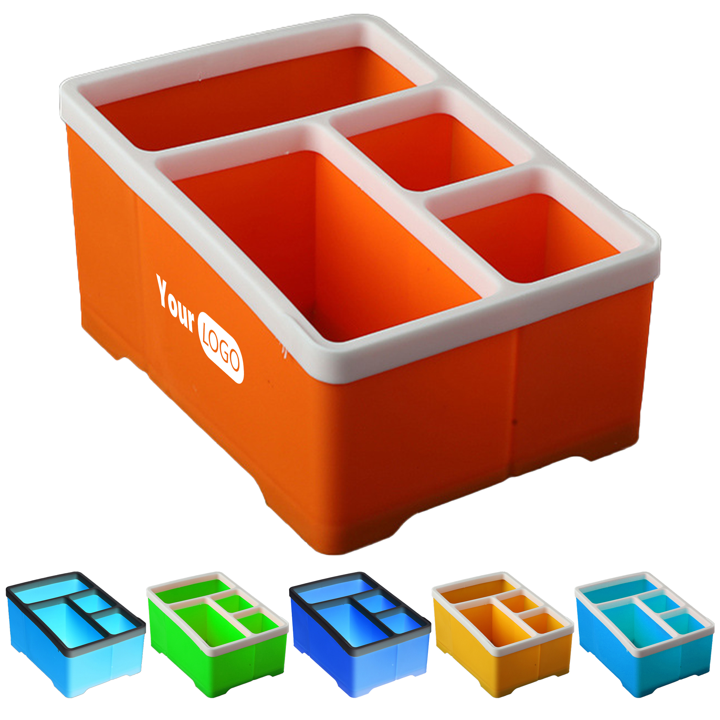 Polypropylene 4-Grid Storage Box For Miscellaneous Stationery Space 2