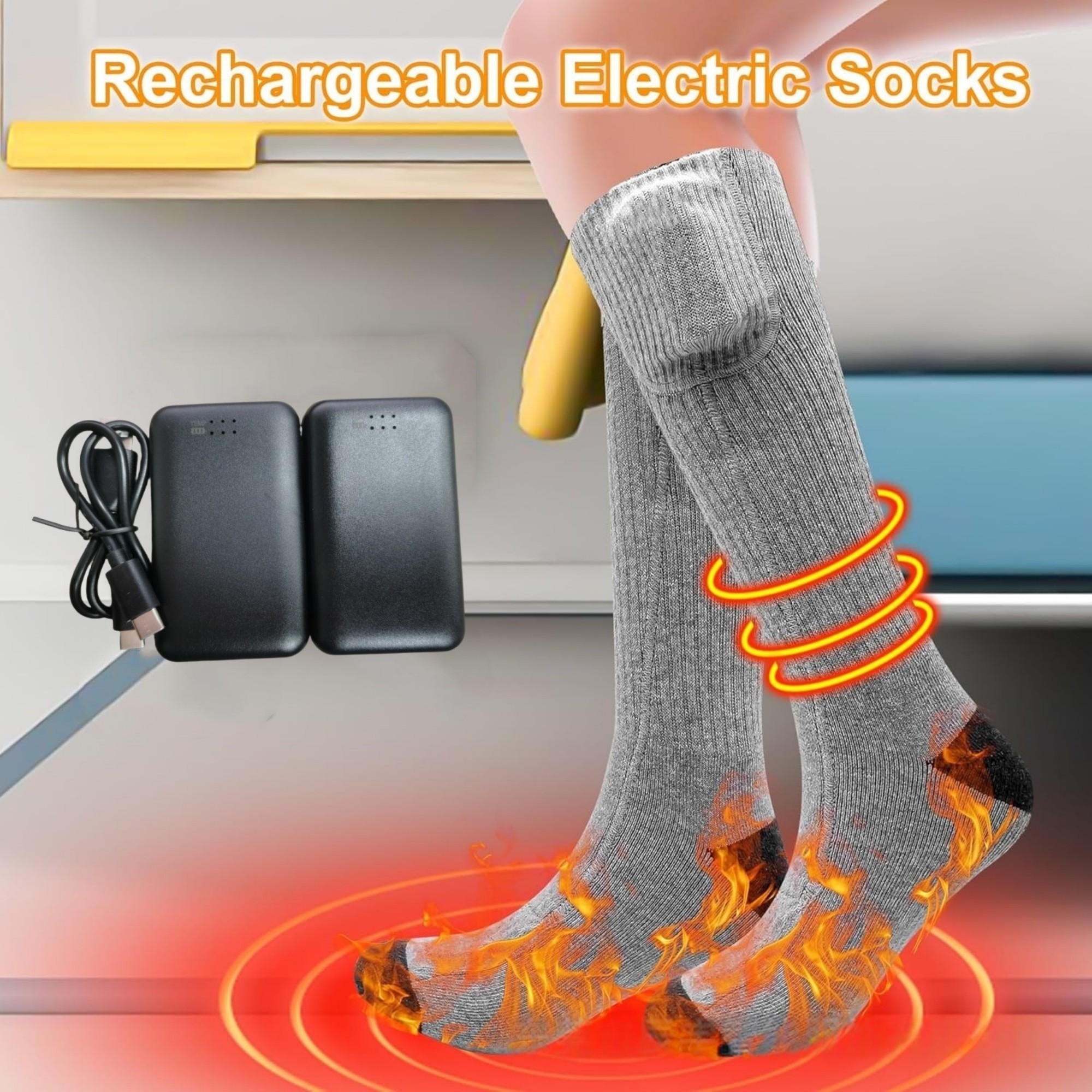Rechargeable Battery Heating Socks 4