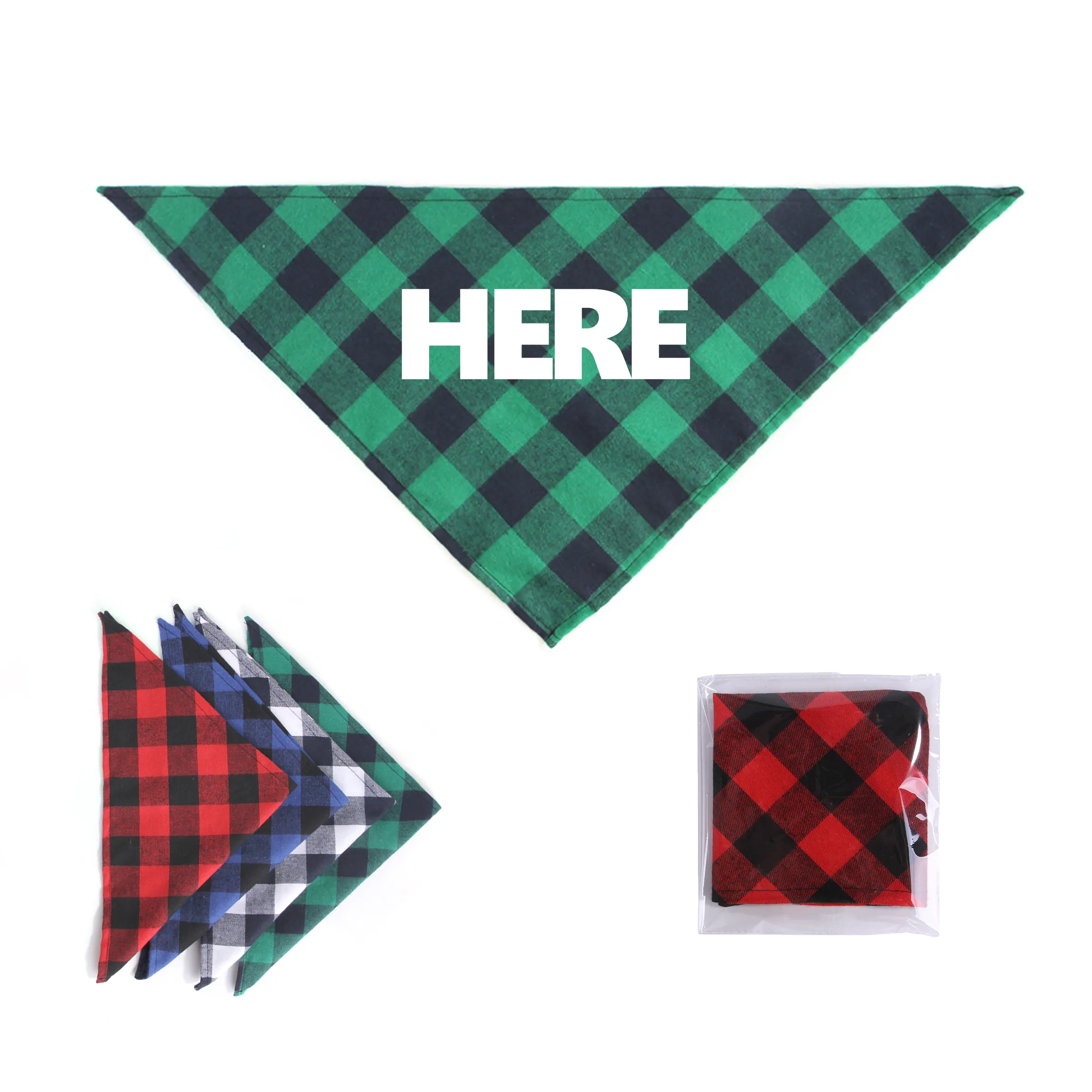 Buffalo Plaid Dog Bandana Pet Scarf 7