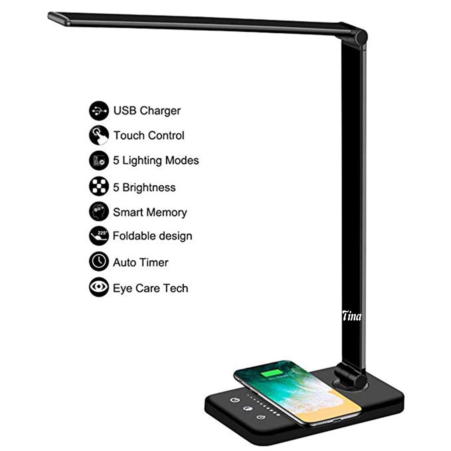 Multi-Functional Foldable Led Desk Lamp W/Wireless Charger 1