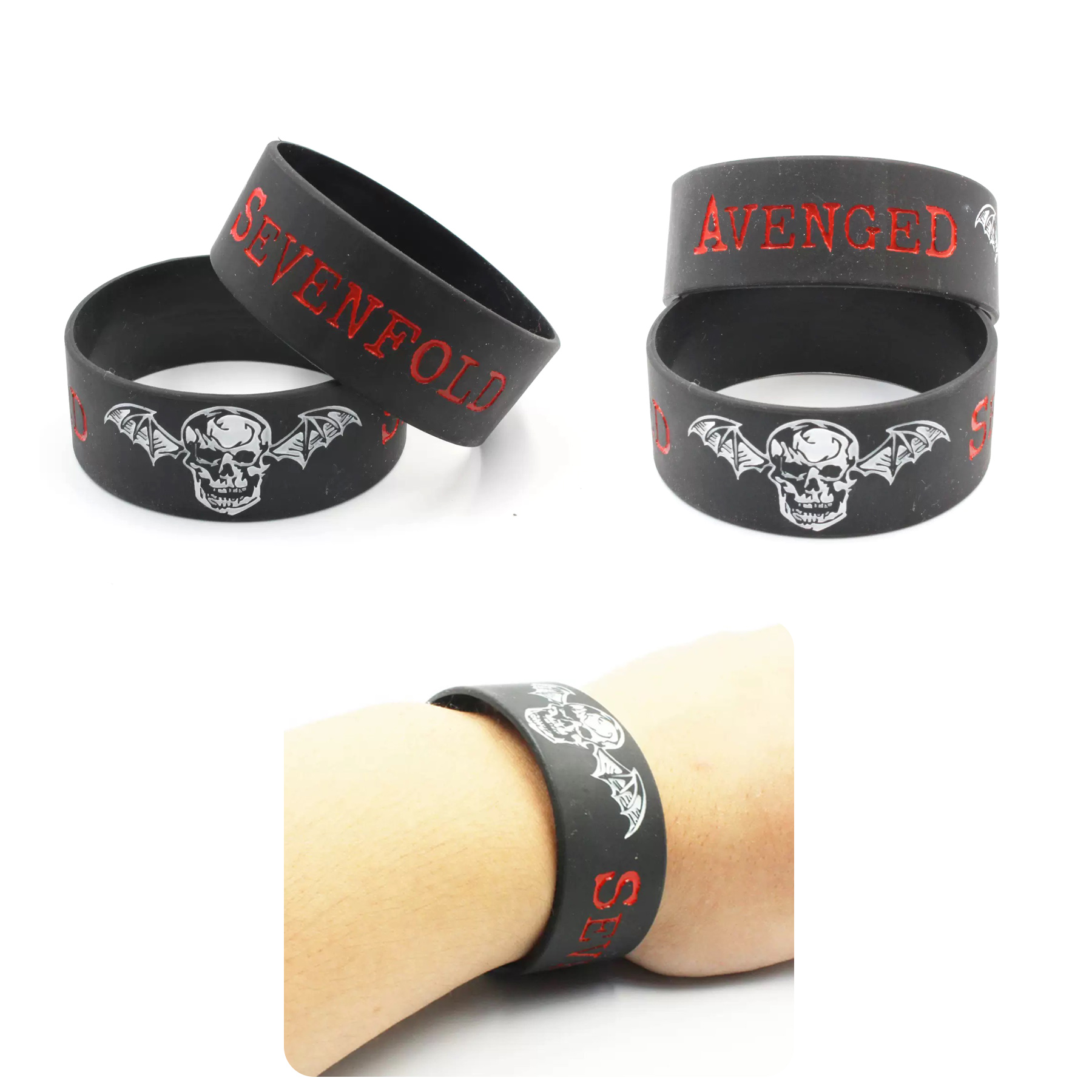 1" Debossed Silicone Wristband 1