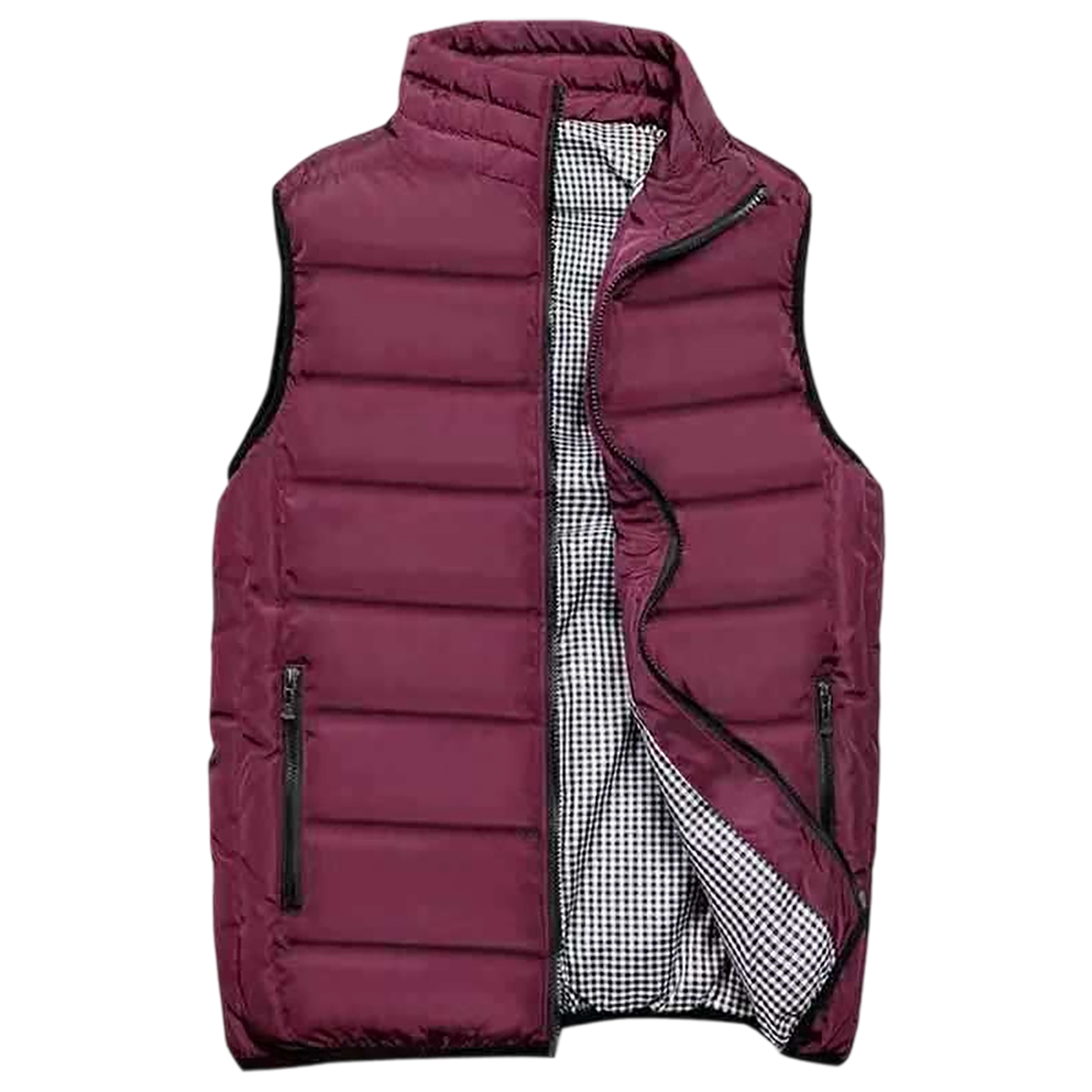Polyester Quilted Packable Puffer Vest With Front Zipper Closure 2