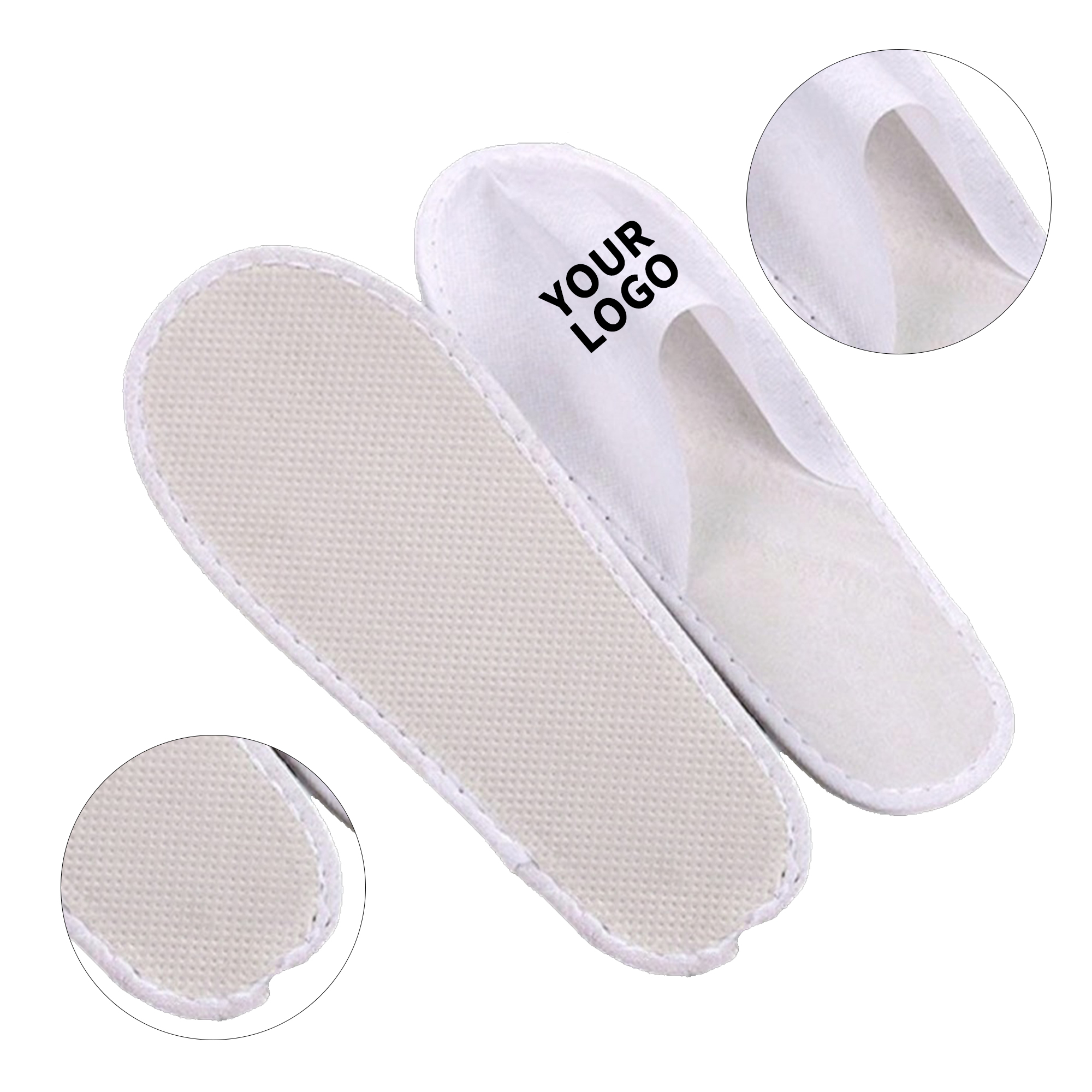 Disposable Close Toe Slippers Brushed Plush Material 4