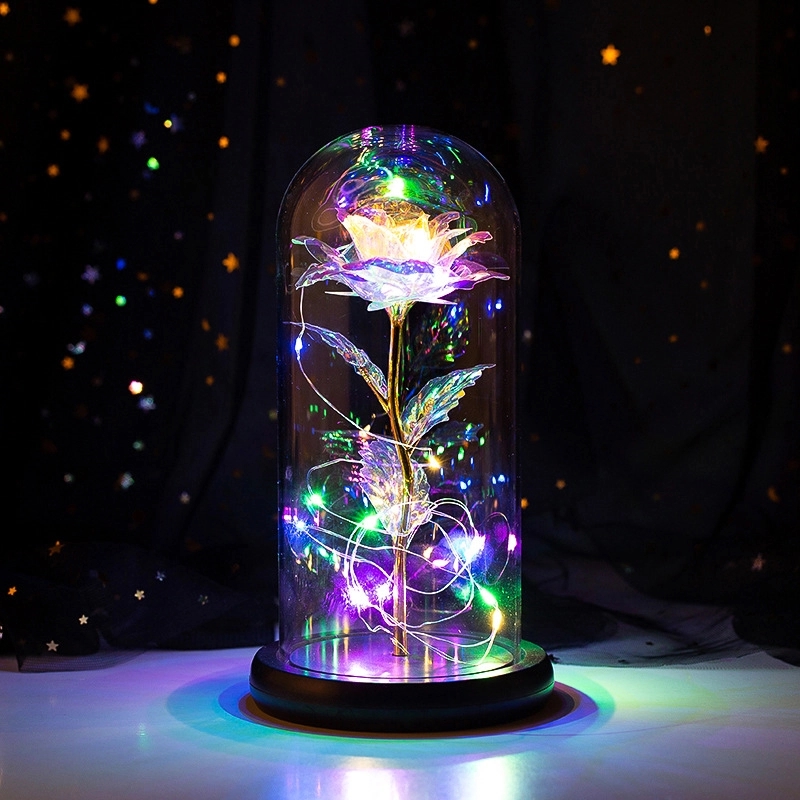 Colorful Artificial Rose Gift W/ Led String Lights 14