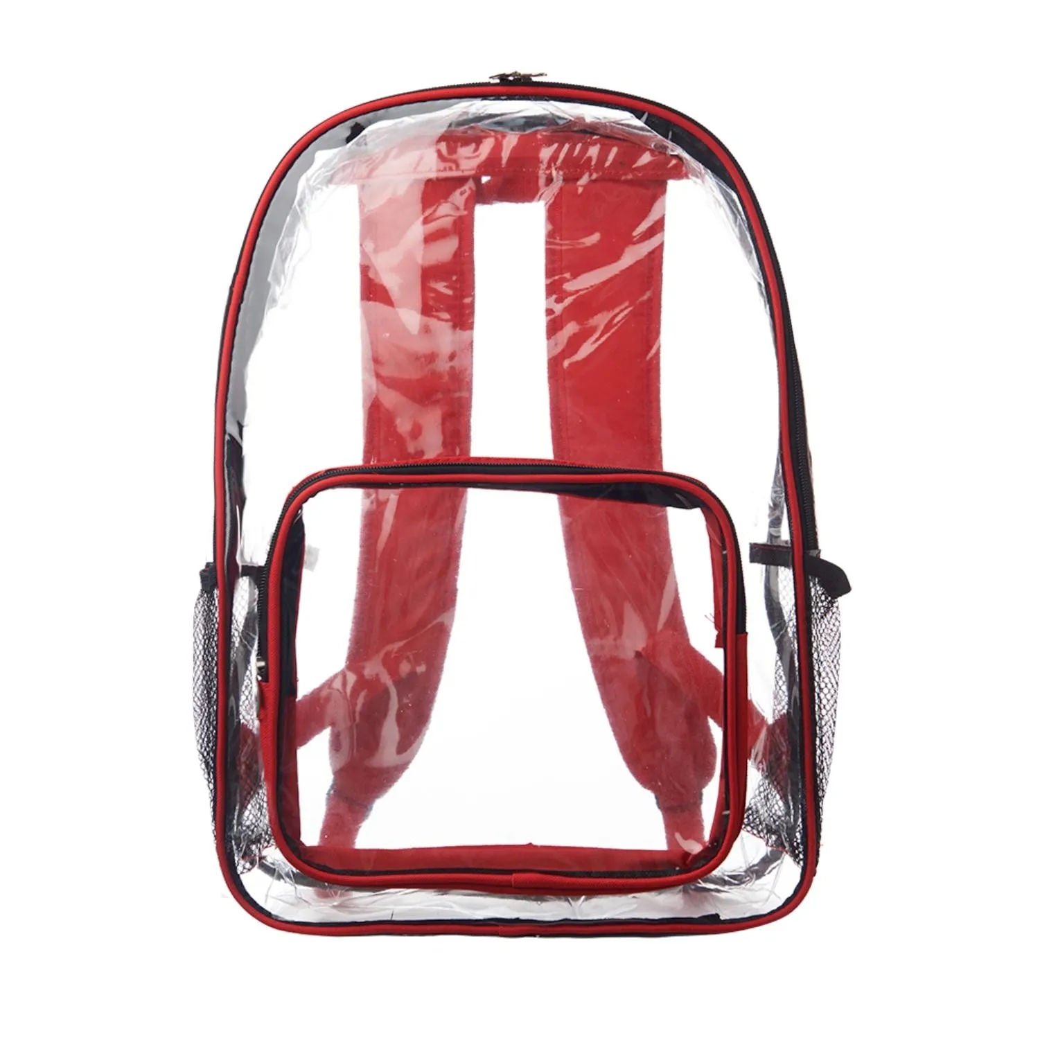 Economy Clear Plastic Backpack with Mesh Pocket 1