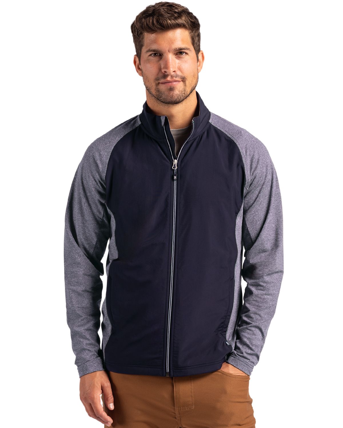 Cutter & Buck Adapt Recycled Soft Knit Stretch Mens Hybrid Full Zip Jacket 24
