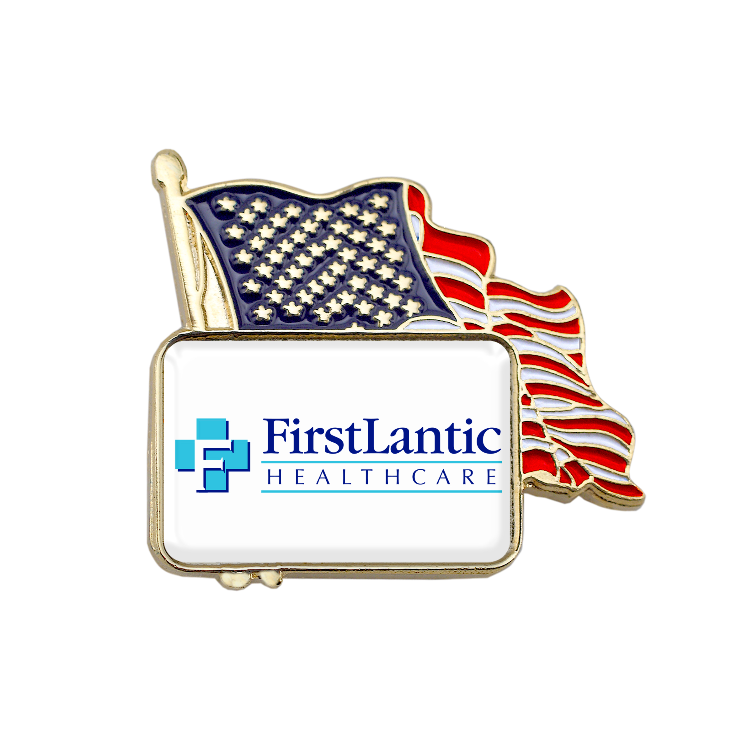 U.S.A. Flag Lapel Pins with Custom Logo 8