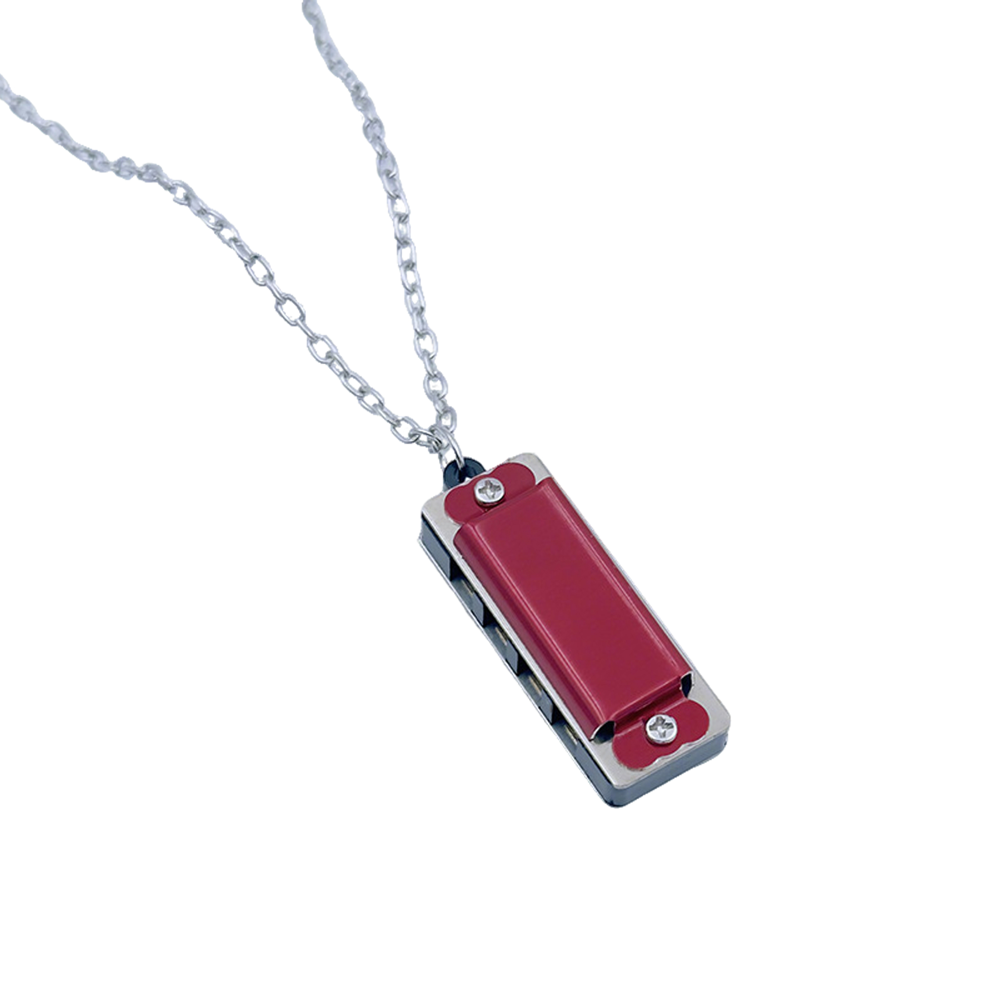 Mini Harmonica Necklace With Metal Chain Four Hole Eight Tone 10
