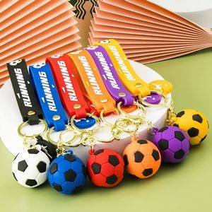 Vibrant 3D Goal Football PVC Keychain Ring 9
