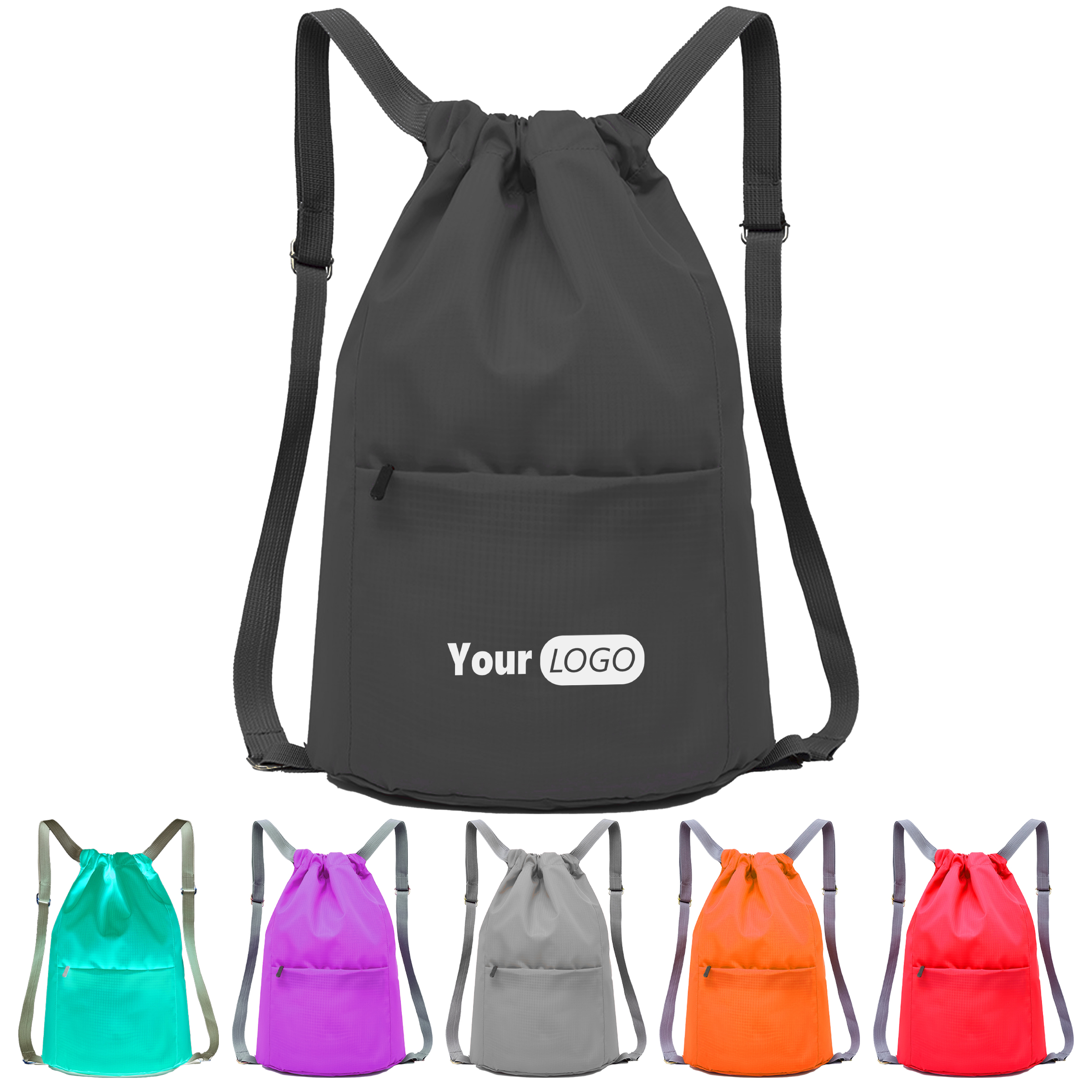 Oxford Stylish Drawstring Bag With Front Pocket And Adjustable Straps 1