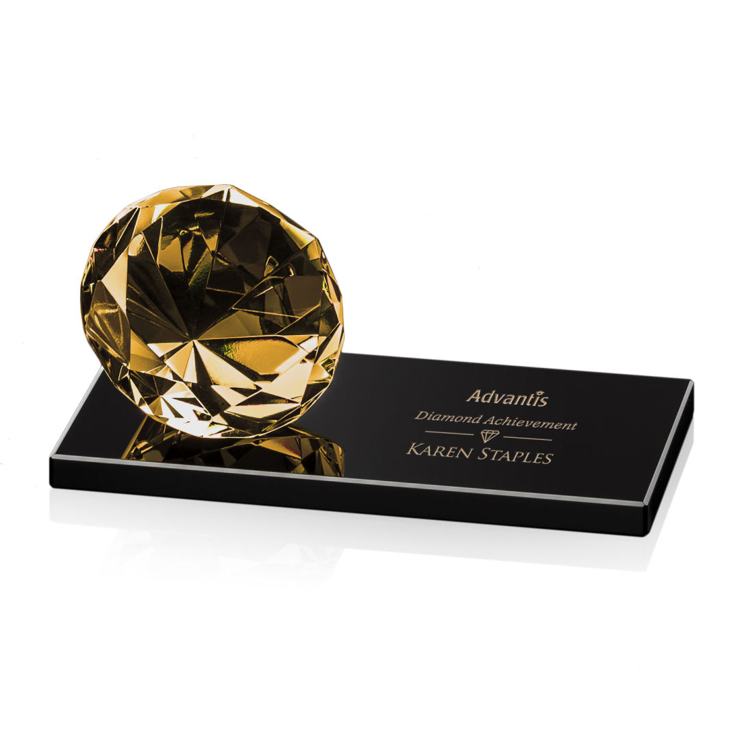Gemstone Award on Black - Amber 8