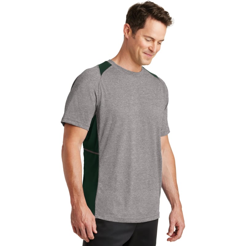 Sport-Tek Heather Colorblock Contender Tee. 52