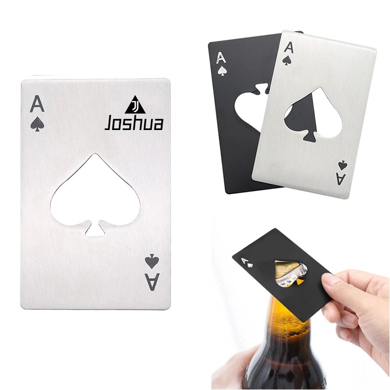 Poker Shaped Credit Card Size Stainless Steel Bottle Opener 4