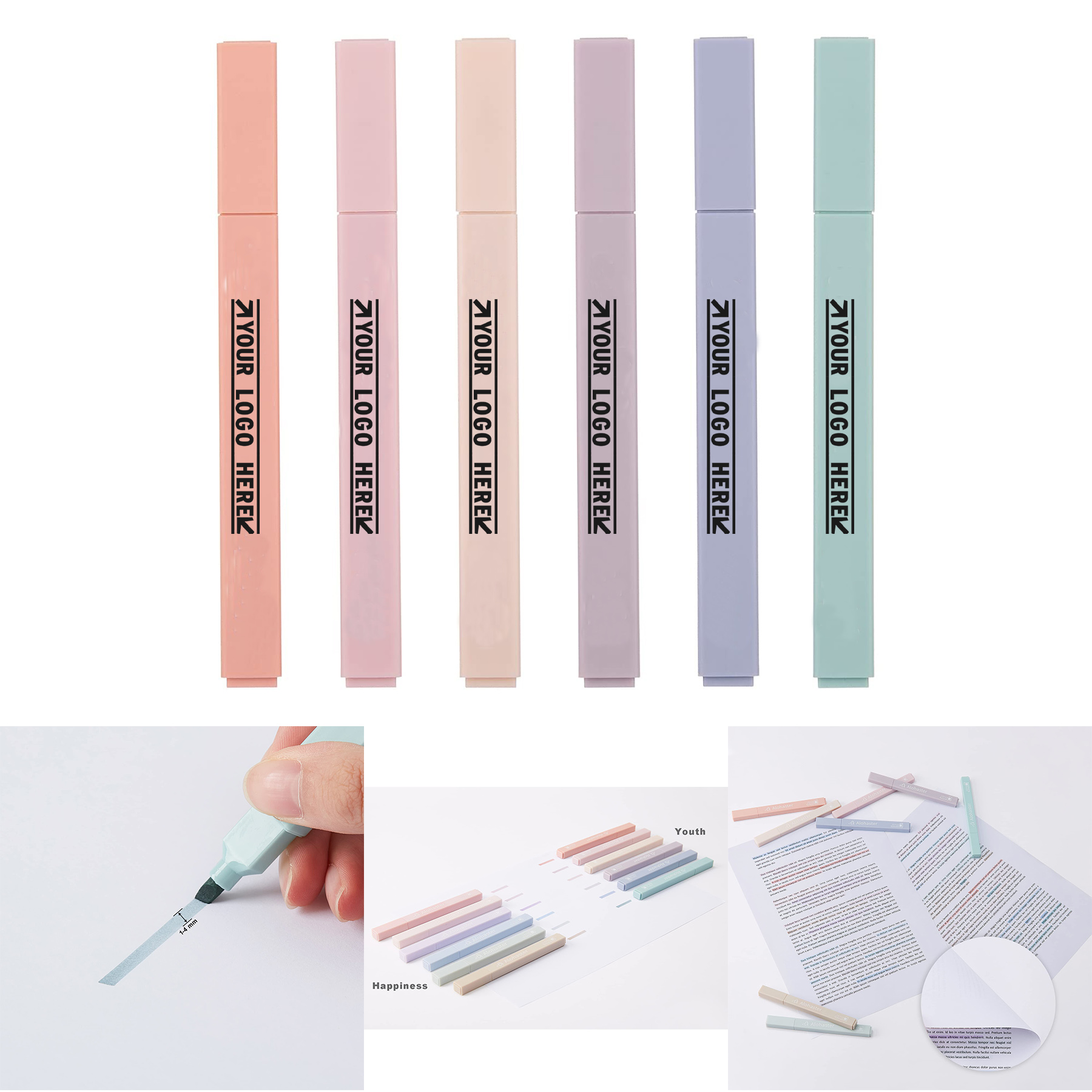 6 pcs Aesthetic Cute Highlighters
