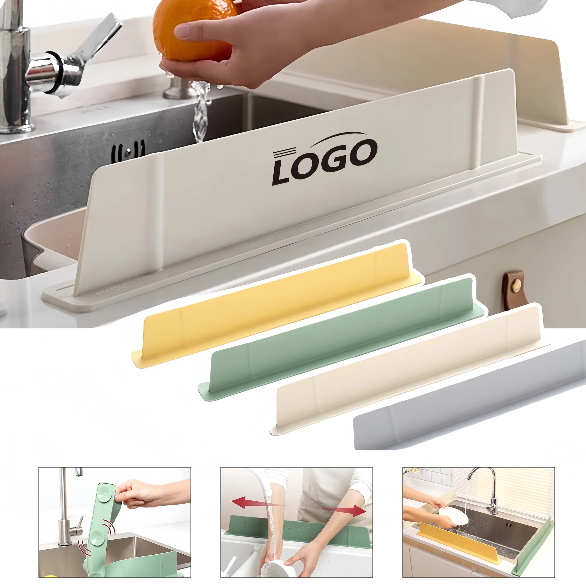 Silicone Sink Splash Guard Suction Mounted Mess Prevention 2