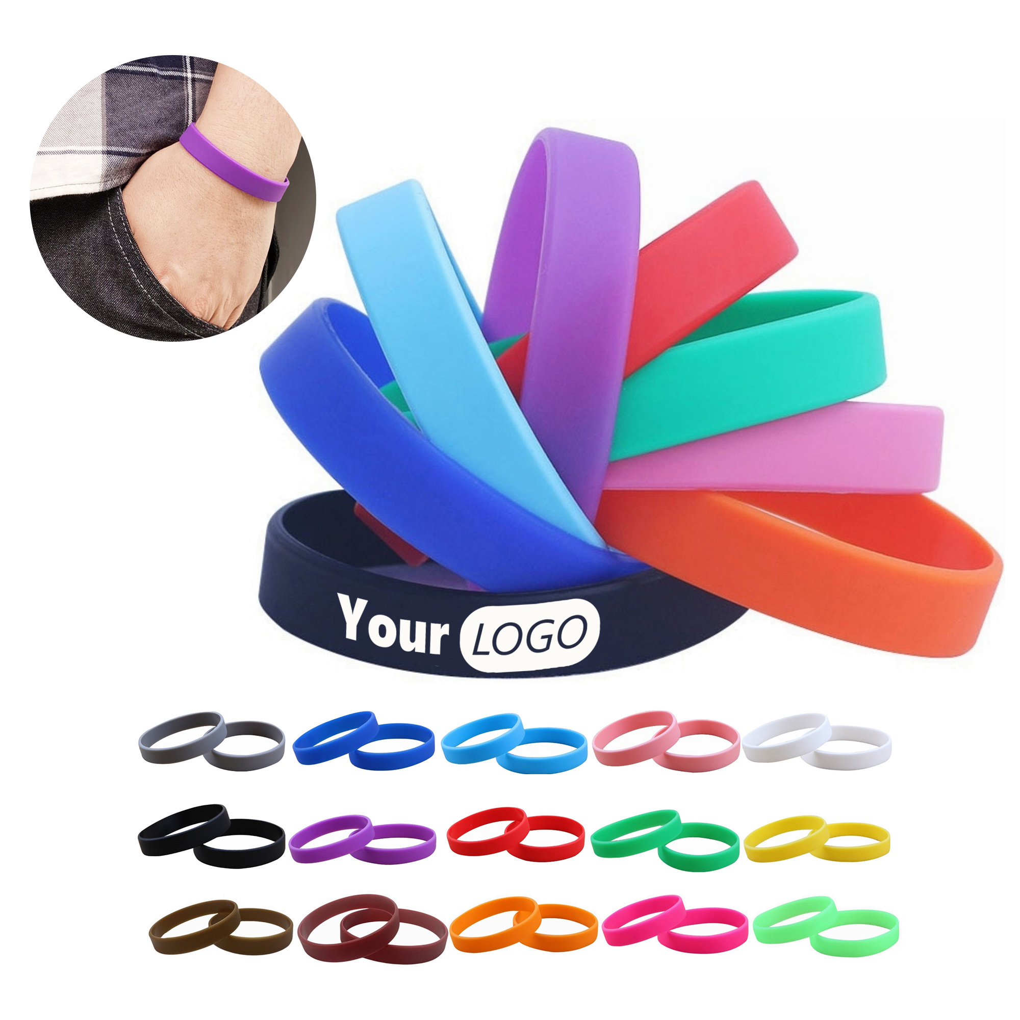 Silicone Wristbands Colorful Custom Printed 5