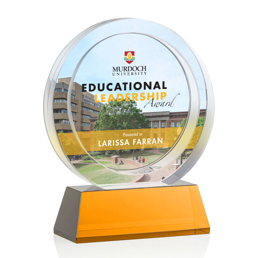 Templeton VividPrint™ Award on Base - Amber 14