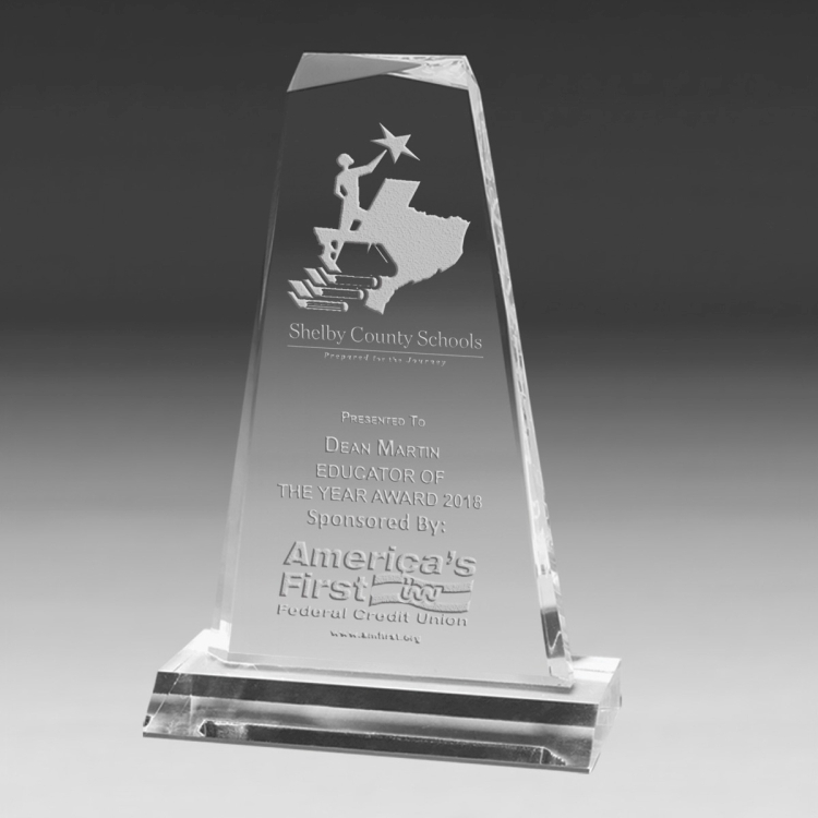 Multi-Faceted Acrylic Award - 8 3/4" - Screen Print 5