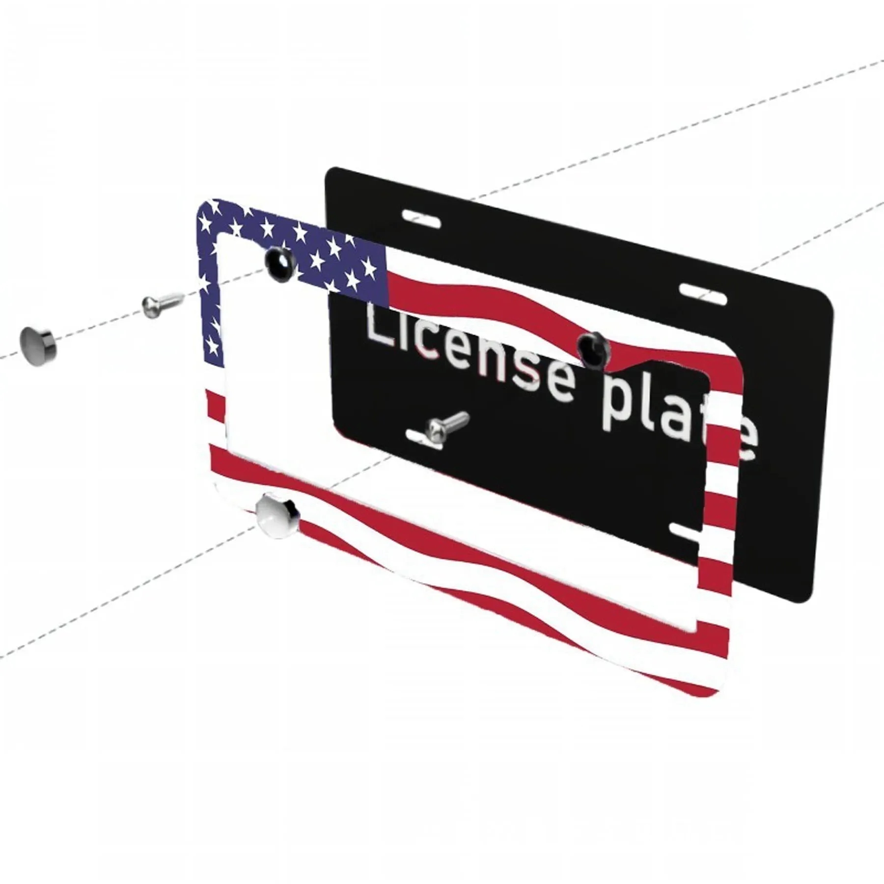 American Flag License Plate Frame 6