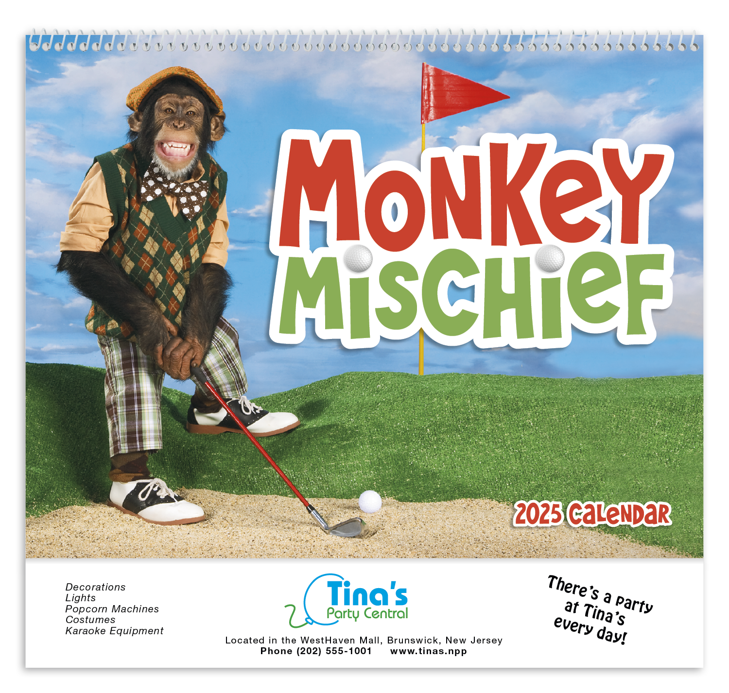 Good Value™ Monkey Mischief - Spiral Calendar 12