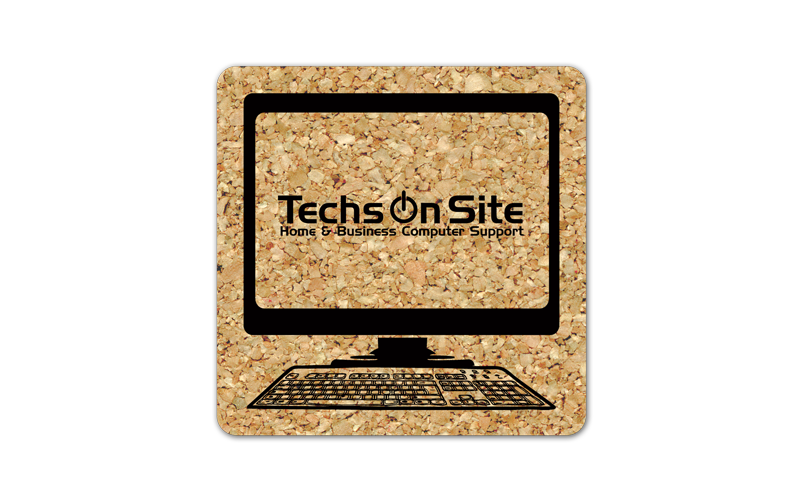 Square Computer Cork Coaster