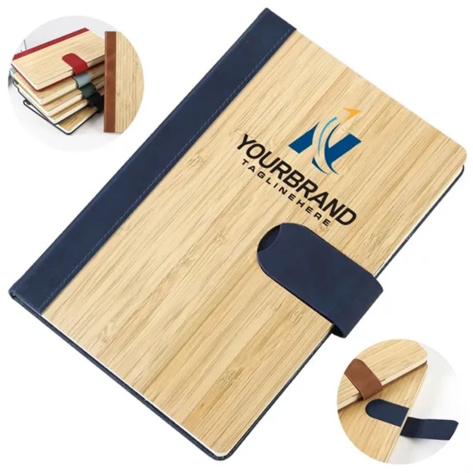 Bamboo Surface Magnetic Buckle Business Notebook 1