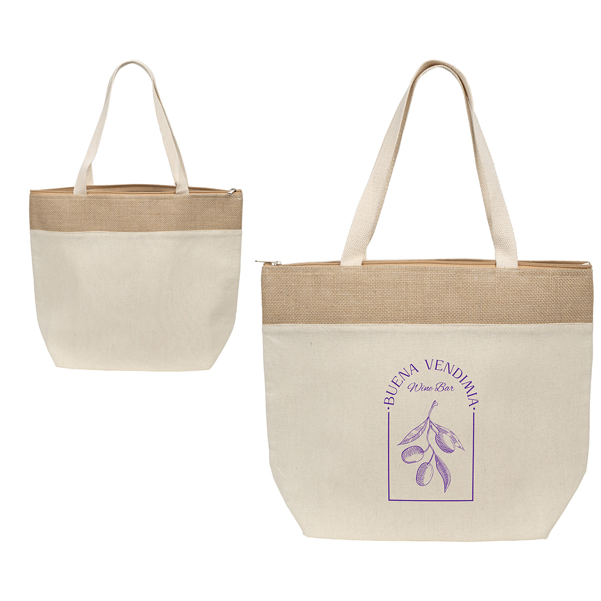 Savanna Jute & Recycled Cotton Cooler Tote 3
