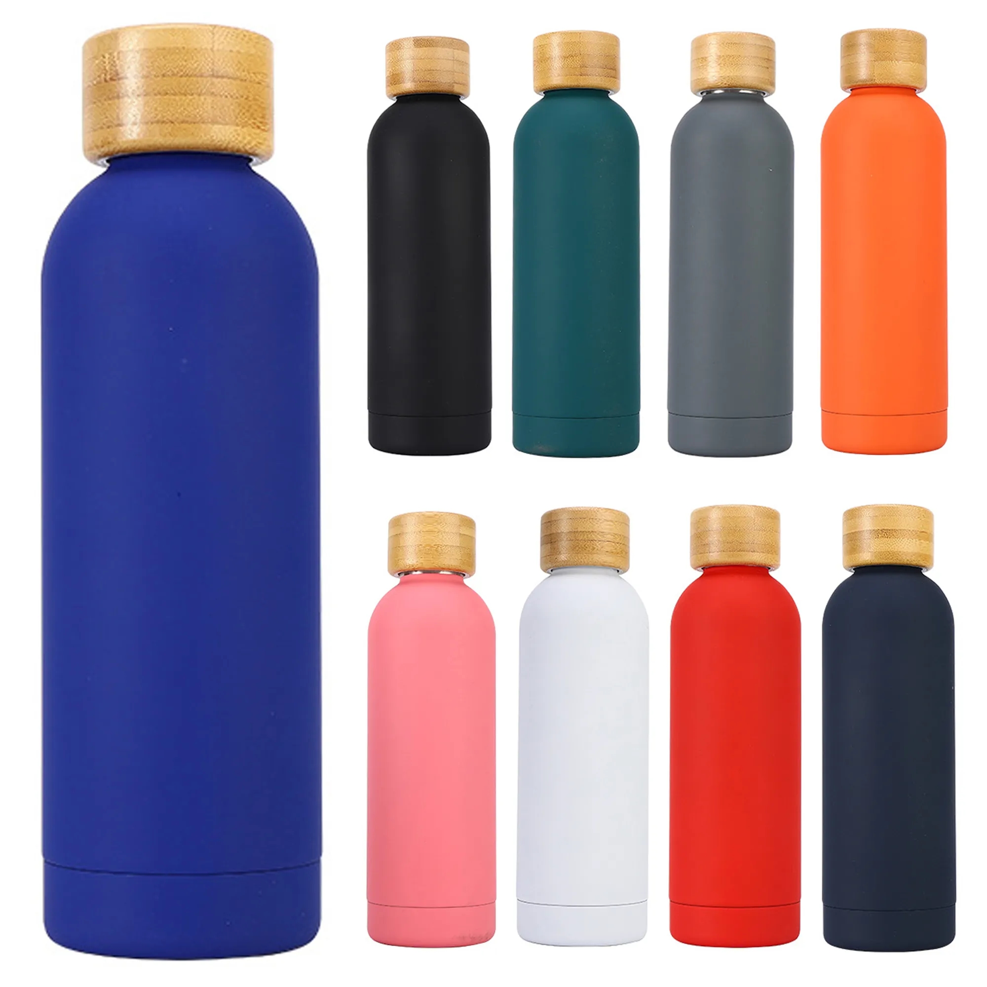 17 oz Double Wall Stainless Steel Bottle With Bamboo Lid, custom water bottle with logo imprint 10