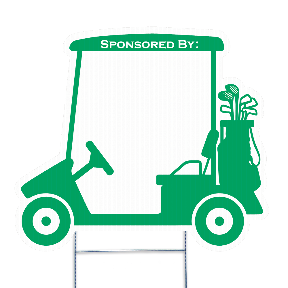 Golf Cart Yard Sign, Screen Printed