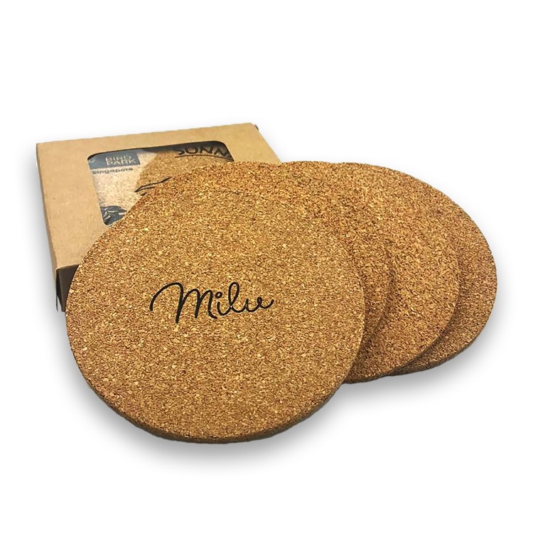 Vineyards Cork Coaster Round Set of 4 2
