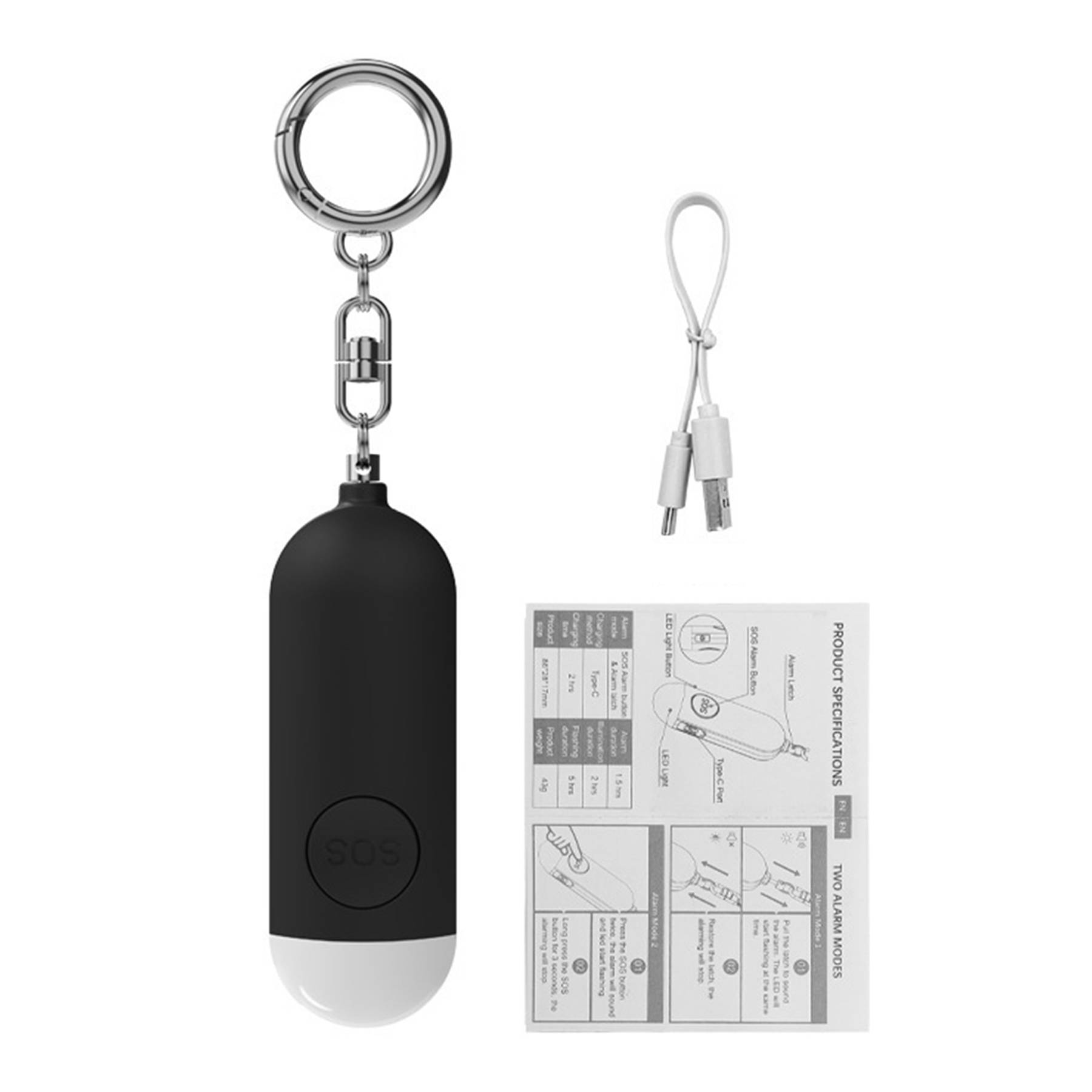 Type-C Interface Self-Defense SOS Alarm 6