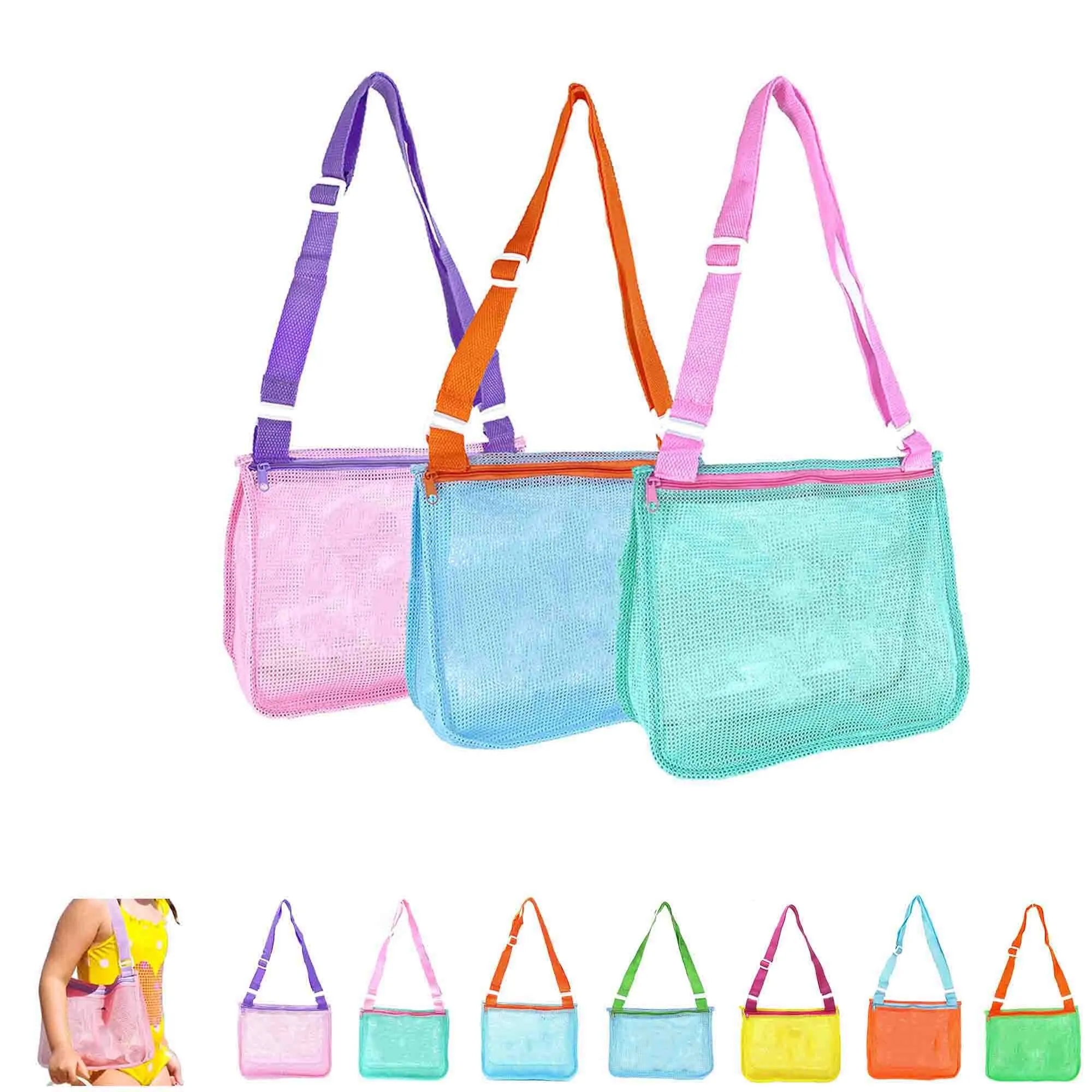 Foldable Beach Toy Mesh Storage Bag(Full Color) 2
