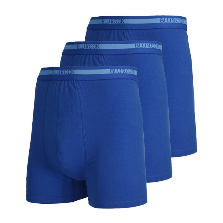 Men's Cotton Boxer Briefs - Medium Blue 2X 3 Pack 1