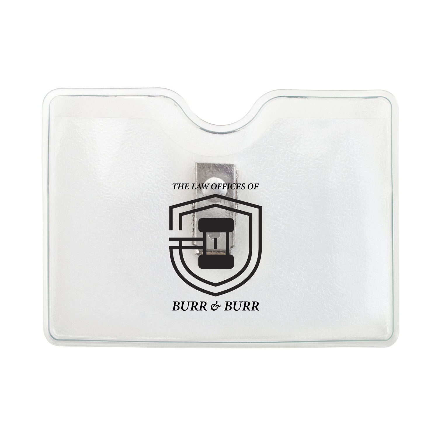 3.81" W x 2.75" H - Horizontal Clear Vinyl Badge Holder (1 Color Imprint) 1