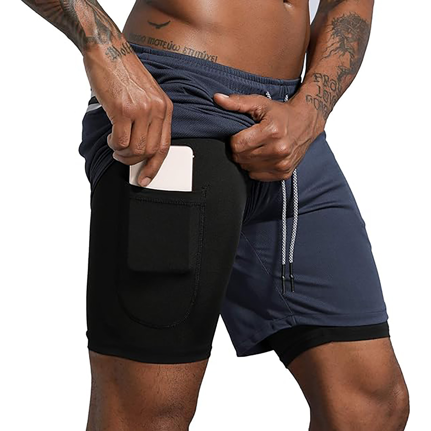Men's 2 in 1 Workout Running Shorts 21